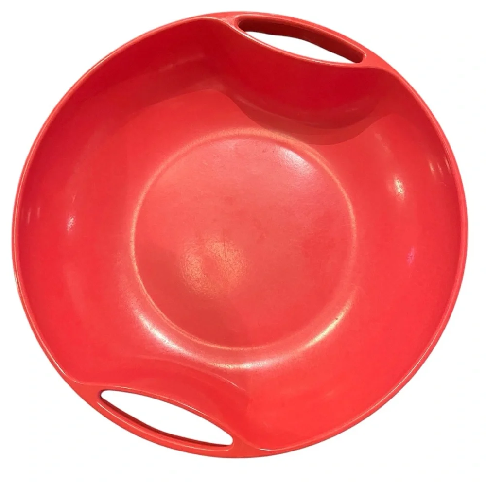 Orange BRANCHELL Vtg. Double Handle Serving Bowl - beautiful condition & color!!